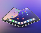 Unofficial render for the rumored iPhone Fold that is said to use a Samsung supplied display. (Image source: 9to5Mac)